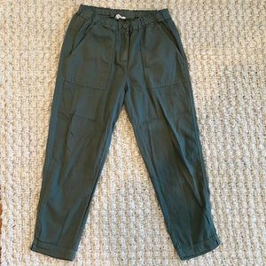 Army Green 100% Cotton Pants by Eileen Fisher